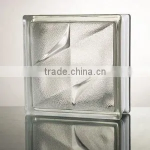 190*190*80mm Decorative solid transparent glass block with red color inside with CE,ISO