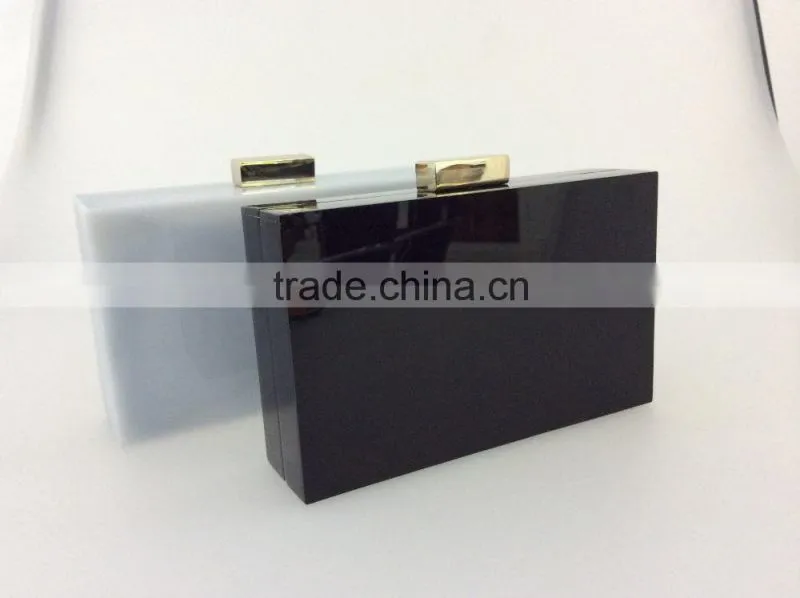 black acrylic clutch bag, black and white high quality evening bags
