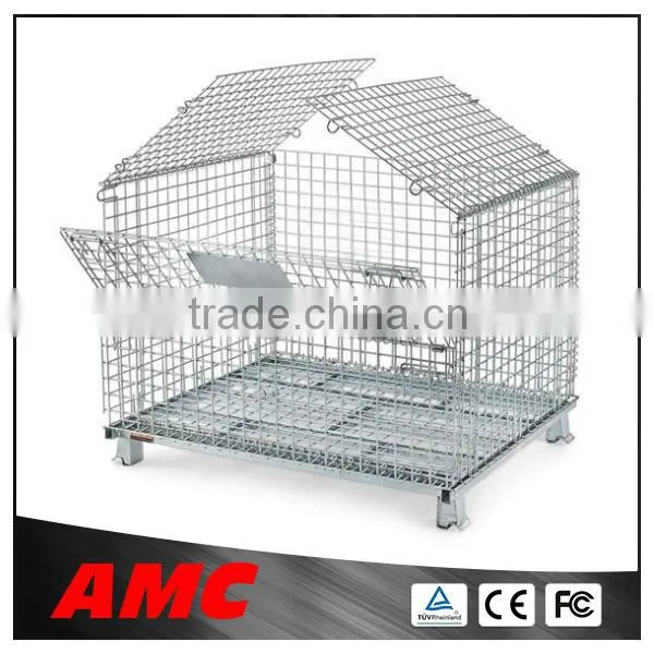Mobile & Convenient Rolling Mesh Storage Cage