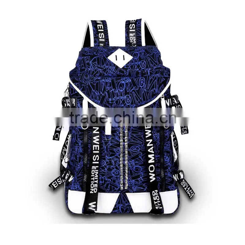 Wholesale custom canvas hiking school bags travel printed laptop school bag backpack