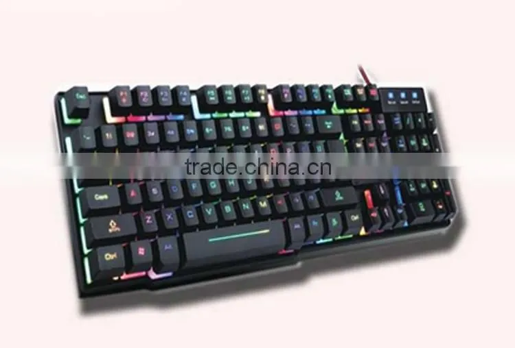 Manufacture Wired USB Mechanical Backlit Colorful USB Keyboard