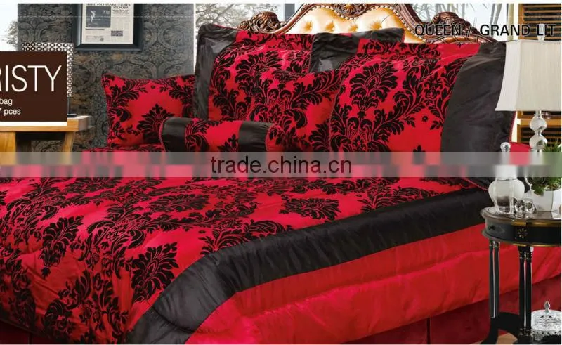 flocked polyester duvet cover comforter set