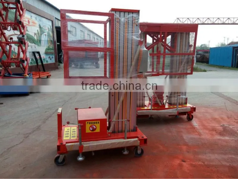 single mast hydraulic electric protable telescopic elevated one man lift platform/man lift