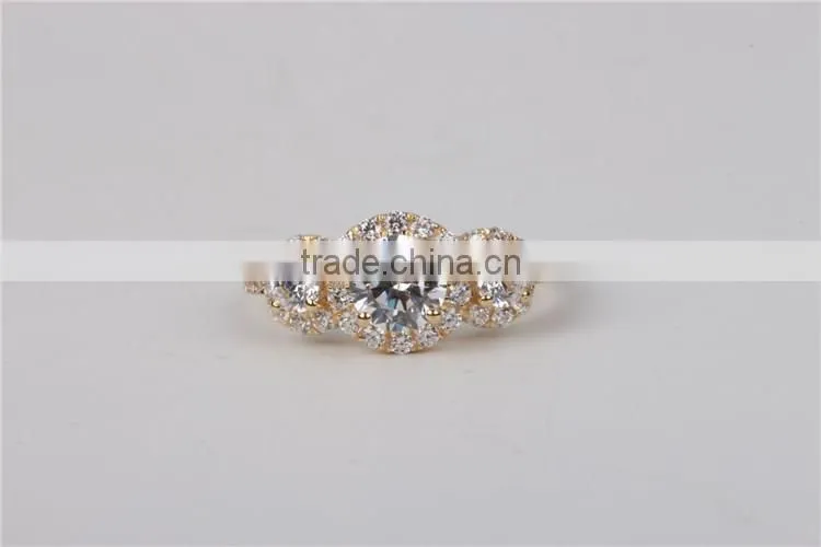 Top quality solid jewellry factory price ring 14K gold AAAAA CZ ring wedding band ring fashion jewelry