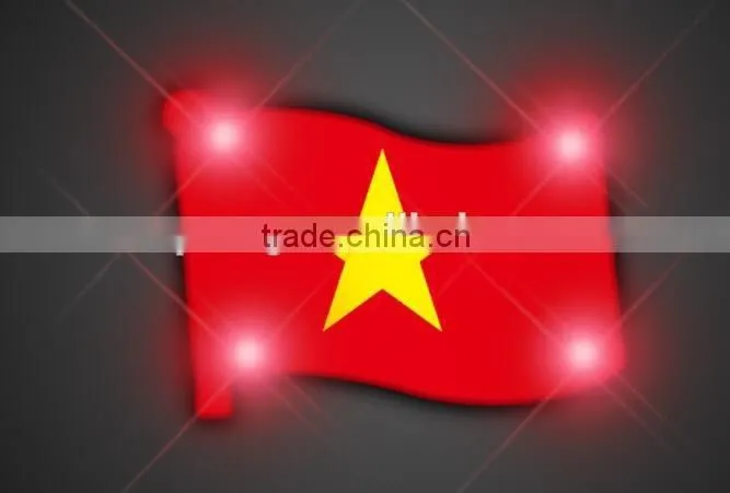 Heart Shape Three Yellow Lights Lapal Pin, Personalized High Quality LED Brooch Pin/Badge