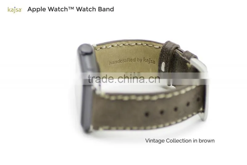 Original kajsa Vintage Collection Genuine Leather Watch Band Wrist Strap For 42MM Apple Watch MT-3968
