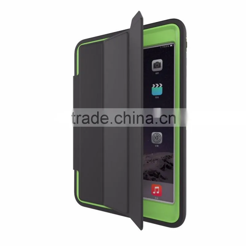 2016 Luxury PU Leather Wake Sleep Function Folding Leather PU TPU PC Full Cover Shockproof Case For iPad Mini 4 TB-0281