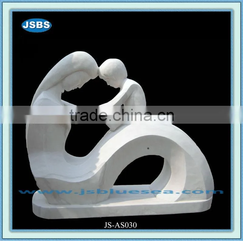 decorative abstract stone mother and children statues