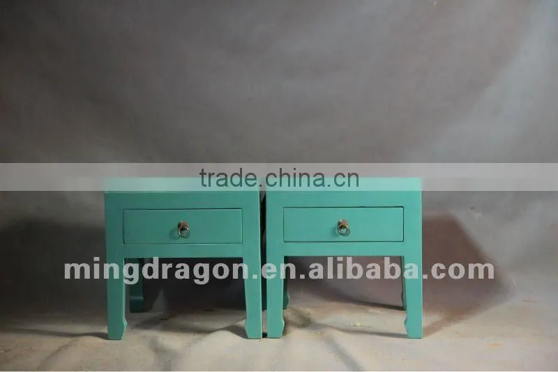 Chinese antique furniture pine wood Beijing yellow/red/blue/black/green color one drawer stool
