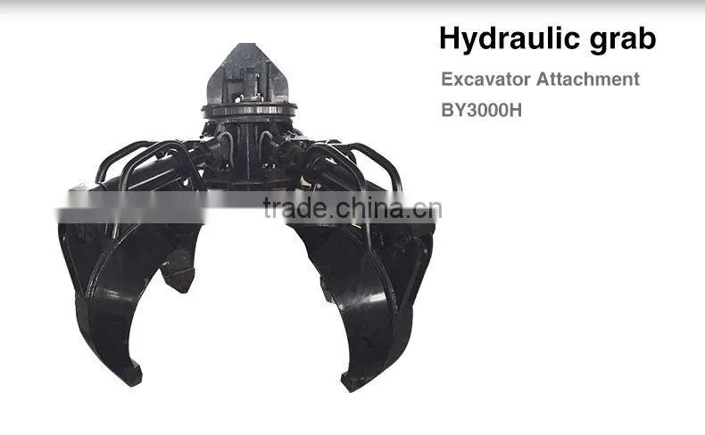 Hydraulic clamshell Excavator grab bucket for discharge rock scrap