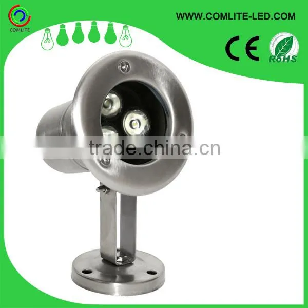 3W multi color IP68 stainless steel LED underwater light