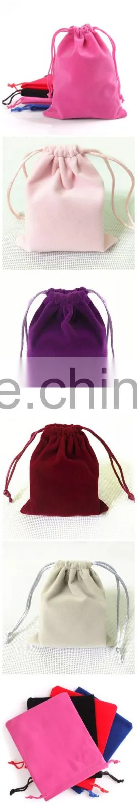 Custom Logo Embossed Drawstring Velvet Jewelry Pouch
