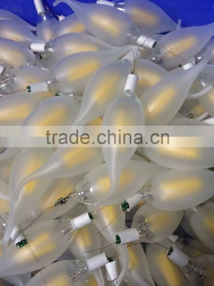 DIMMABLE LED FILAMENT CANDLE BULB LIGHT WITH FROSTED/AMBER/CLEAR GLASS 2WATT 4W E12/E14/E27/B22 UK USA CE ROHS UL