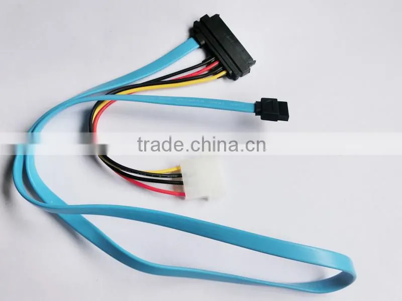 super speed SATA 7+15 to 7p+ 4pin charger and data cable