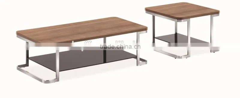 CT-06-1 ET-06-1 stainless steel glass modern coffee table