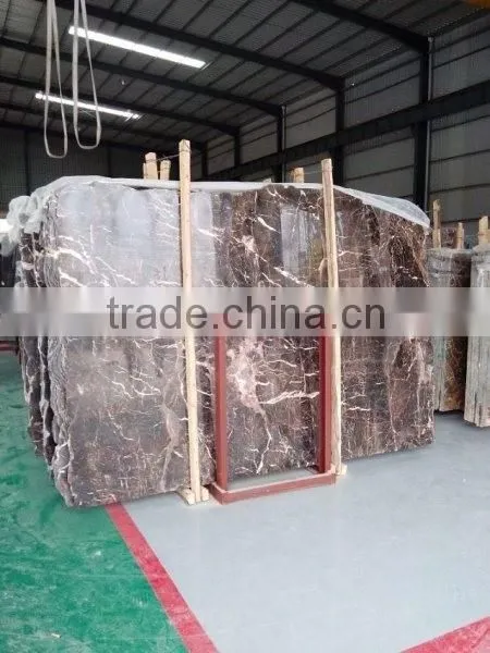 Cheap coffee brown marble polished slab