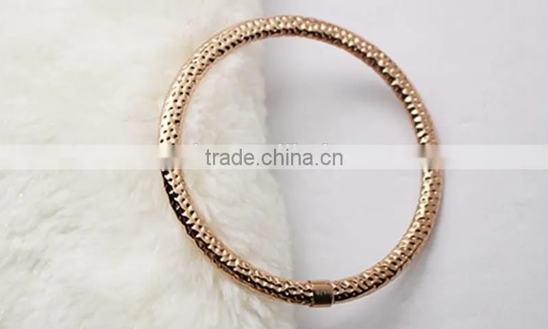 Rose Gold Snack Chain Thin Cuff Bangle Bracelet