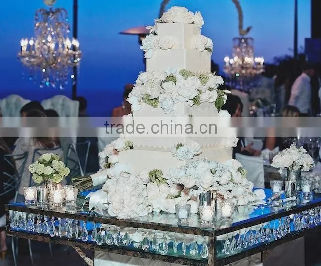 glass cake sqaure table,iron wedding cake table