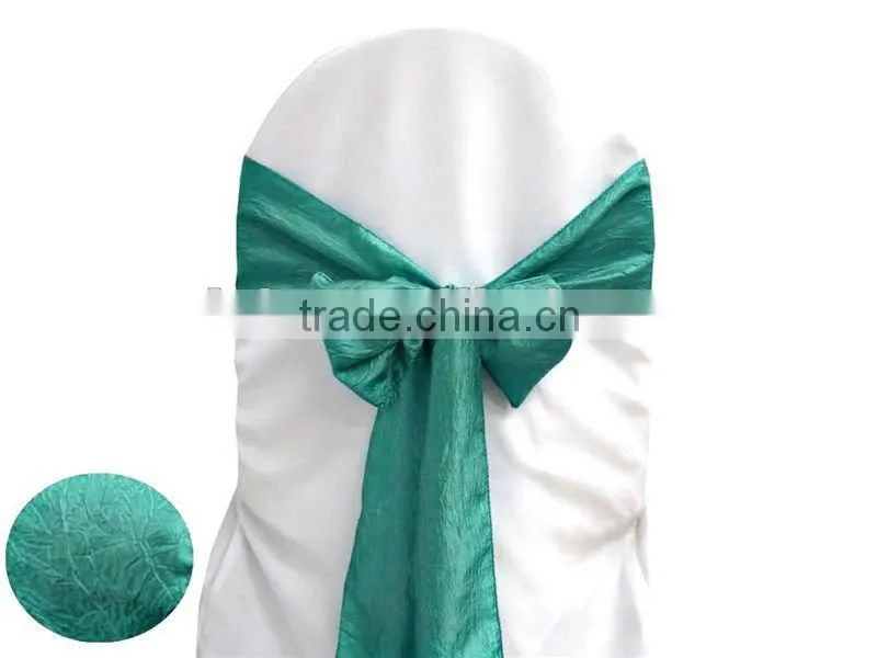 2015 wholesale cheap crinkle crushed chair sash for wedding decoration
