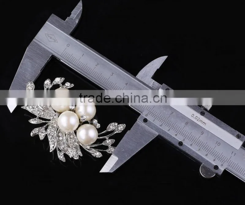 New Arrived Flower Rhinestone Brooch Pin,Pearl Bridal Hair Brooch For Wedding