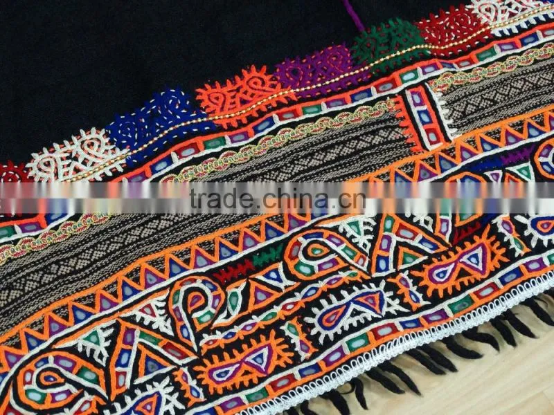 Antique Rabari Scarve Vintage Rabari Throw Gypsy Kutch Wool Throw Handmade Rabari Shawl Indian Rabari Wall Hanging Tapestry