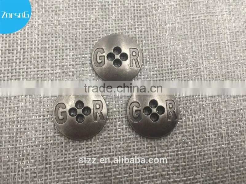 Fashion design gold 2 holes sewing button for shirts