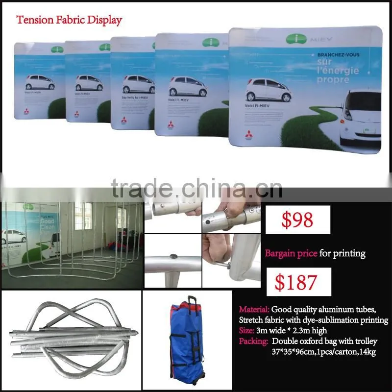3*3 backdrop fashionable Aluminium tube and tension cloth display