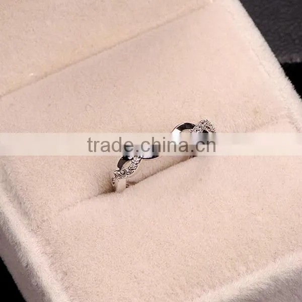 S925 pure silver ring single drill Women's singles to quit High-grade silver ring for wedding
