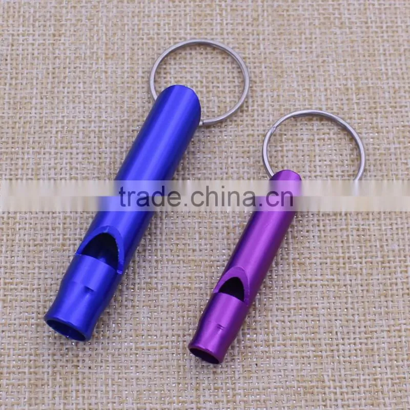 Wholesale cheap custom aluminum whistle keychain