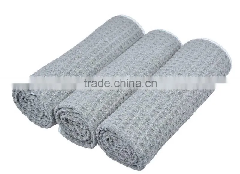 Sinland Microfiber Waffle Weave Kitchen Towels Dish Cloth 16inch X 24inch Grey