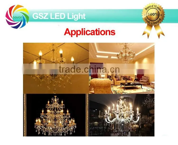 GSZ 5W 360 degree high quality led candle light bulb with CE ROHS