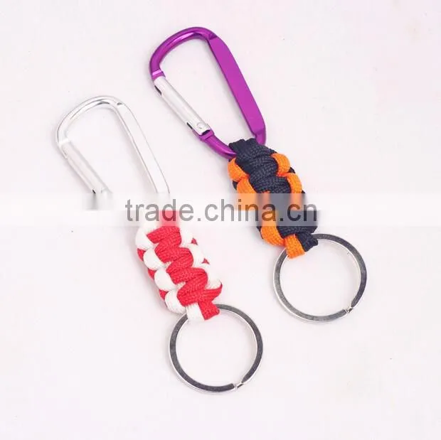 Wholesale carabiner hook paracord keychain
