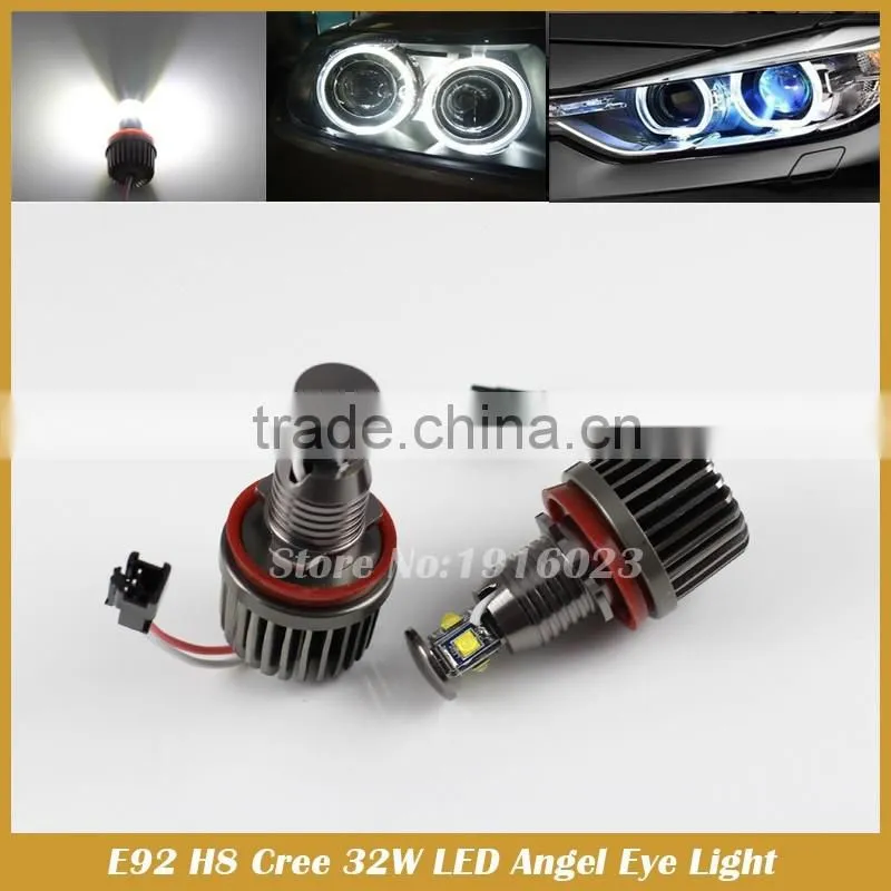 E90 E92 E93 E82 X5 X6 Xenon White Angel Eyes Halo Ring LED 32W H8 Light Bulbs