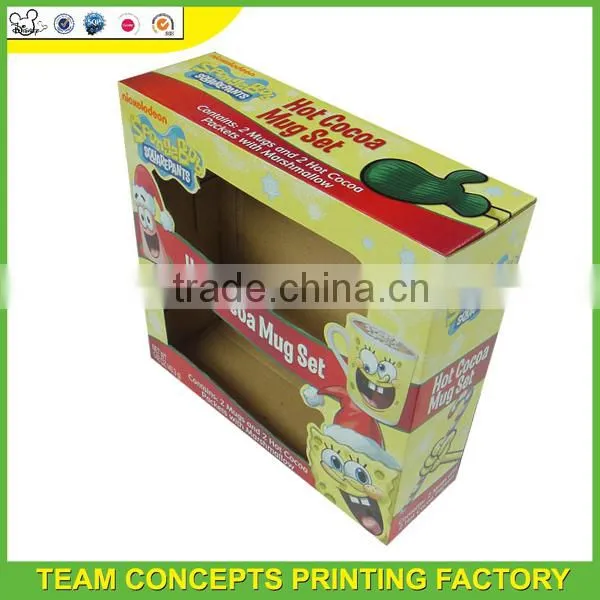 Window corrugate paper mug packaging box