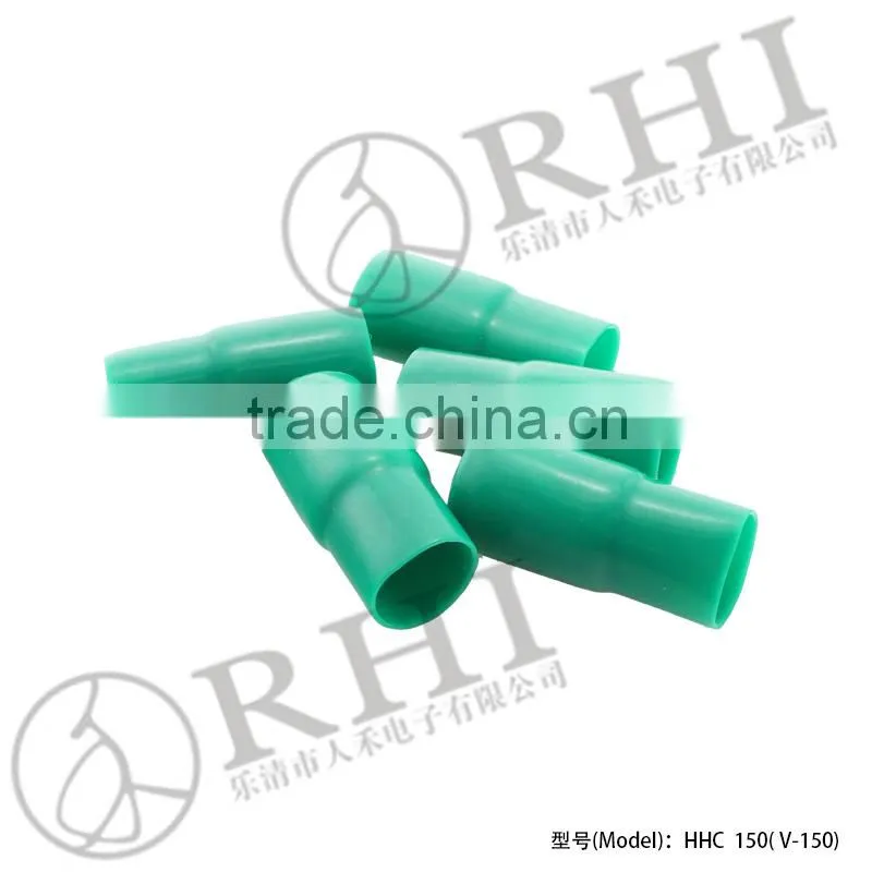 Yellow blue red plastic v-color end cap vinyl wire terminal end cap