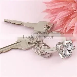 Hot sale new design crystal glass LED keychain for wedding souvenir promotional gifts