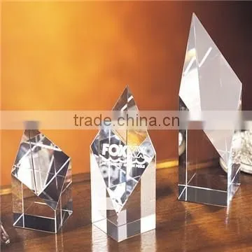 Crystal heart awards trophies with engraved logo as charity awards