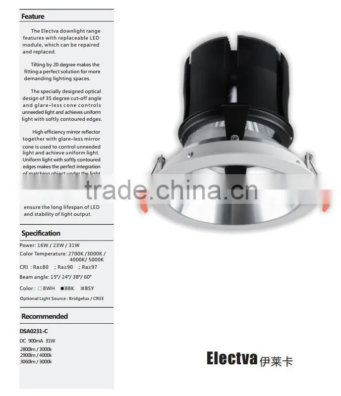 Fashion Mordern adjustable led rotating spotlight