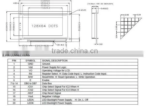 Bolong 12864dot postive Lcd display