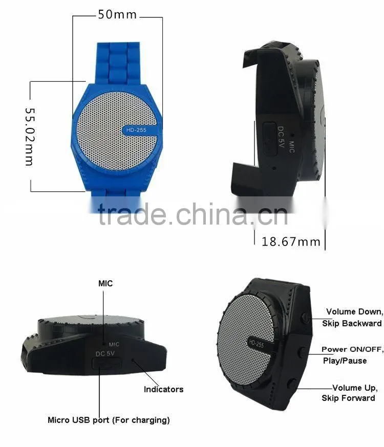 Private Mode! Wristband bluetooth speaker for sport