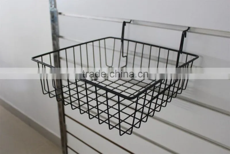 Slatwall metal hanging wire mesh basket