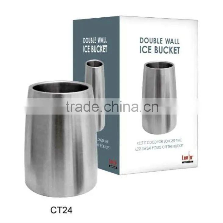 double wall ice bucket, stainless steel ice bucket, ice bucket