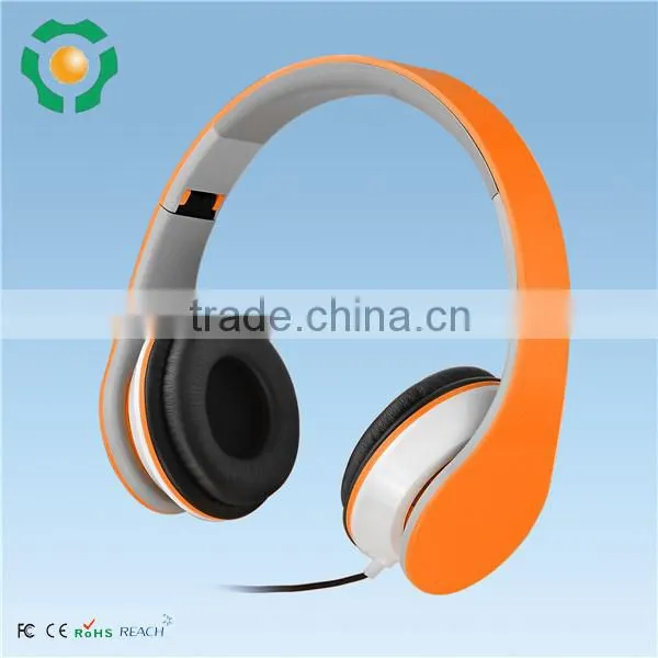 Colorful 3.5mm silent disco headphone, on ear stereo foldable headphone