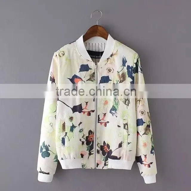 cheap china wholesale clothing floral print baseball coat