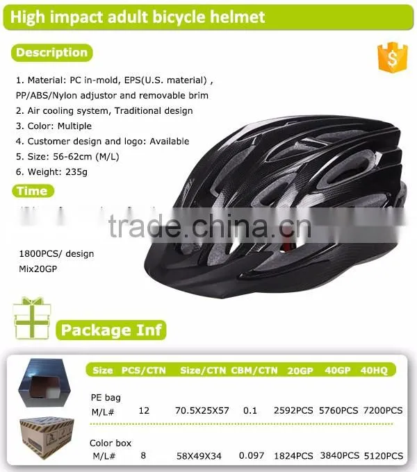 OEM high impact EPS ,PC shell EN1078 sports bike helmet
