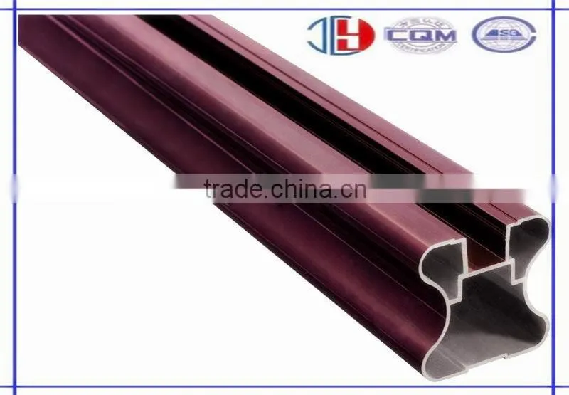 Purple Side Stile Aluminium Profile For Wardrobe Sliding Door