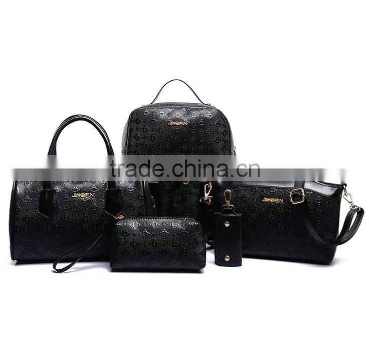 Ladies wallet ladies pars hand set bag 6 pcs in one set lady handbag set