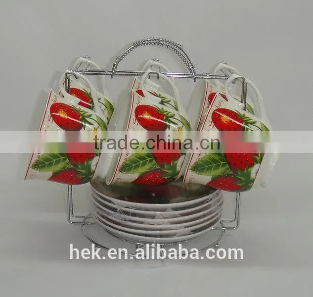 Flower design cup and saucer set