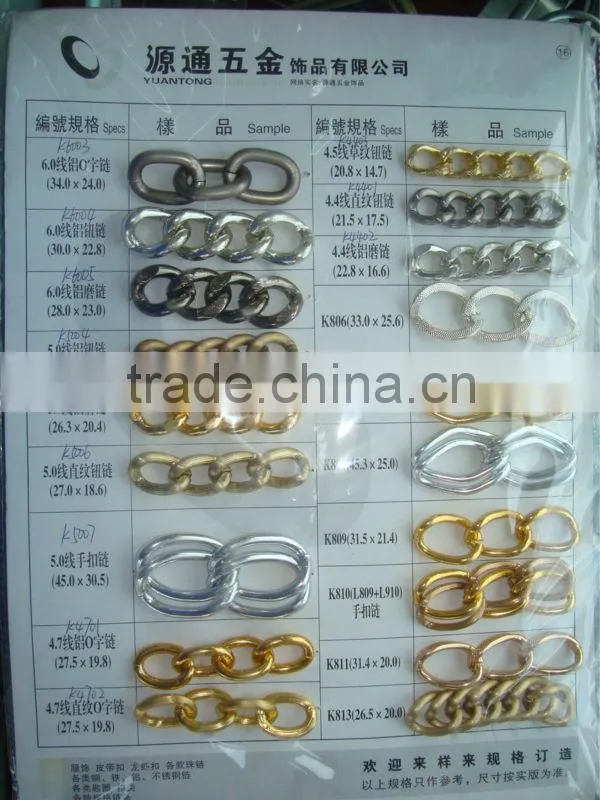 1.8mm thick colorful small oval shape aluminum chain
