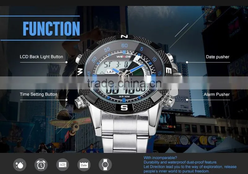 WEIDE WH1104-5 Latest Watches Design For Men Stainless Steel Watch Big Dial Mans Watch